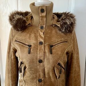 Bomber Jacket with faux fur lining and detachable hood